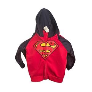 SUPERMAN Hoodie Coat Jacket Size 2T MARVEL DC Comic “Stronger Faster Superman”